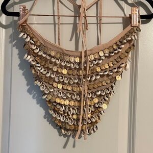 Sea shell halter crop top
